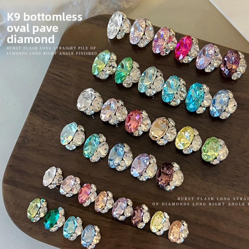 Nail Art Emerald Green - K9 Pigeon Egg Stacked Nail Rhinestones