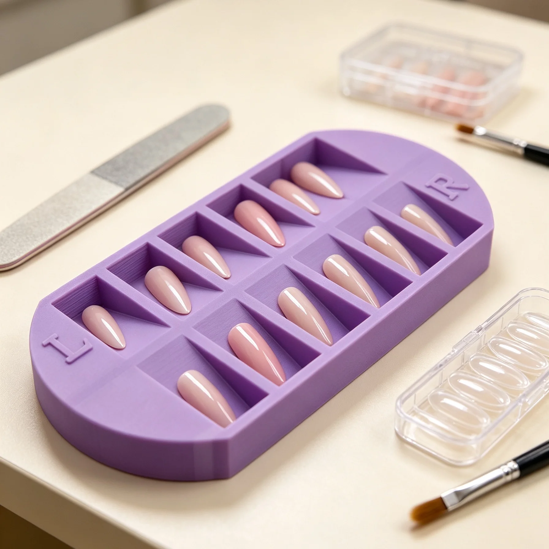 Nail Art Rame - 8-Grids Nail Tip Storage Tray with