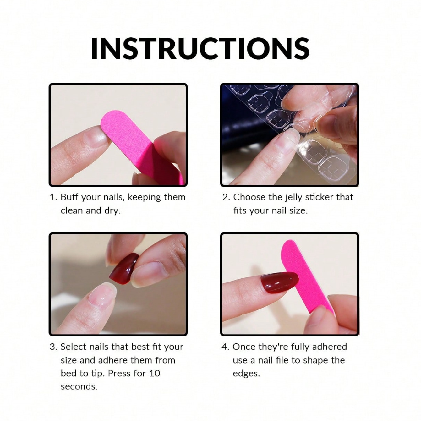 10 Handmade Pressed Short Squa - Nail Art Fake review and price