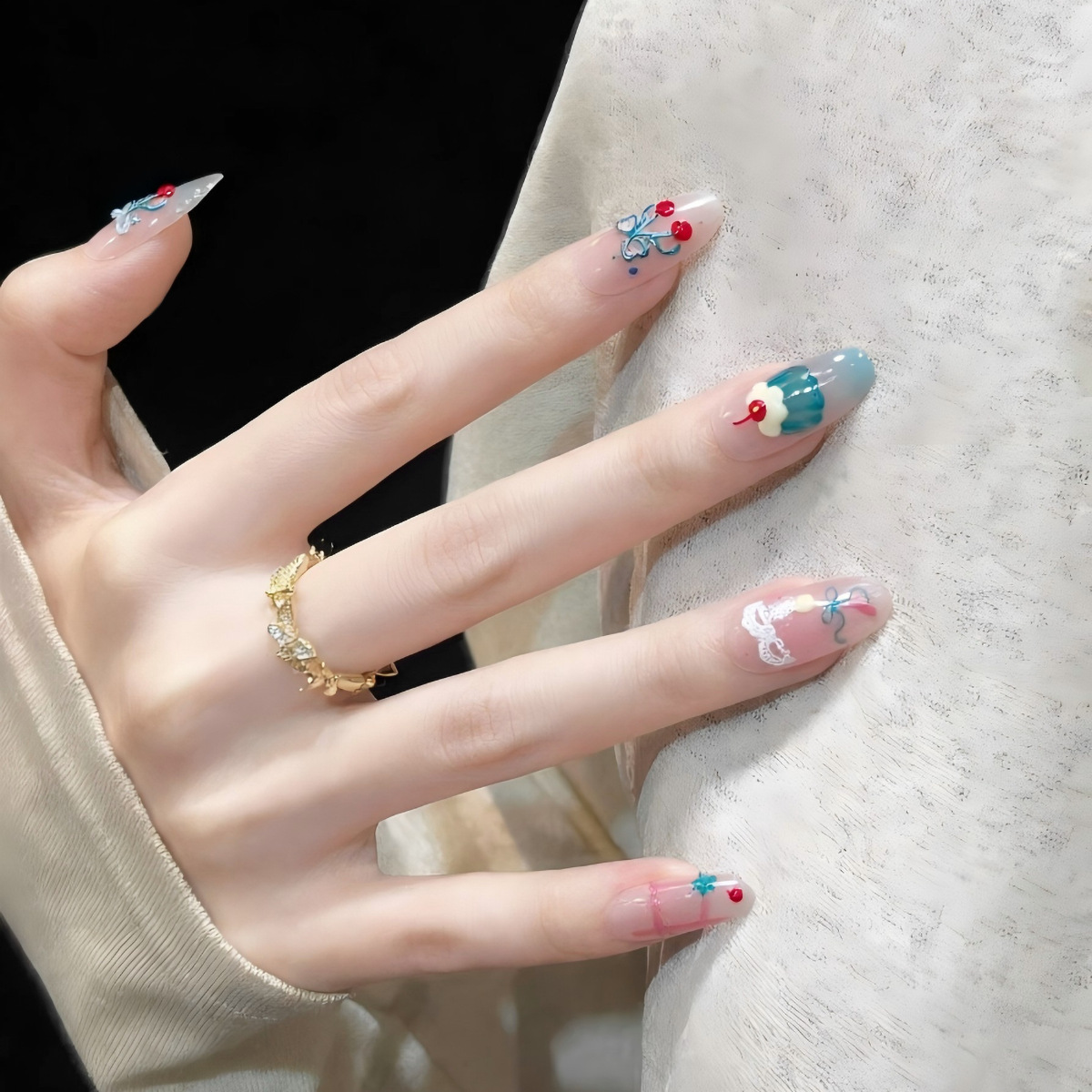 1Pcs Cute Summer Red Cherry Na - Nail Art Red Cherry review and price