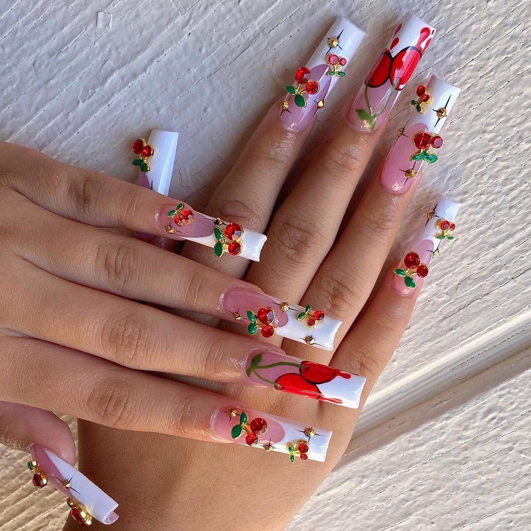 20pcs/bag Cherry Aolly Nail Ch - Nail Art Red Cherry review and price