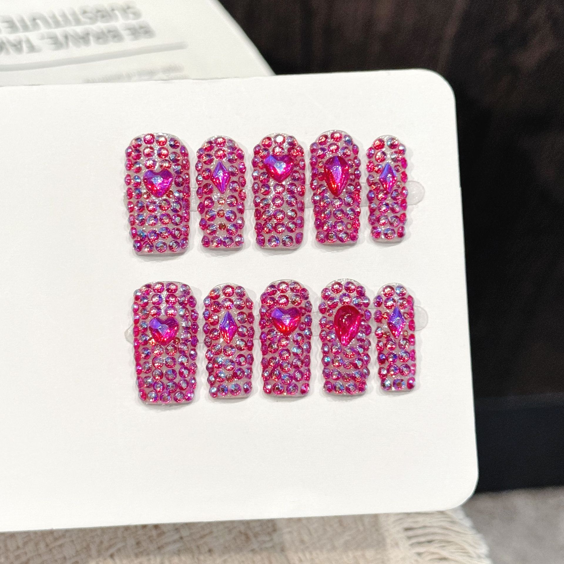 10PCS Long Square  Handmade Pr - Nail Art Fake review and price