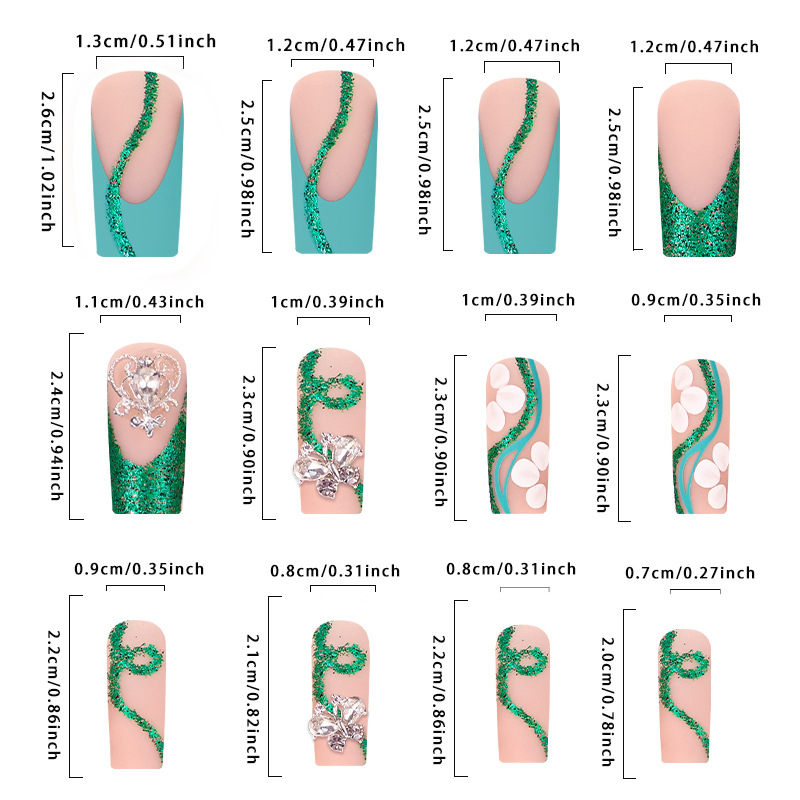 Long Coffin Press on Nails Bal - Nail Art French review and price