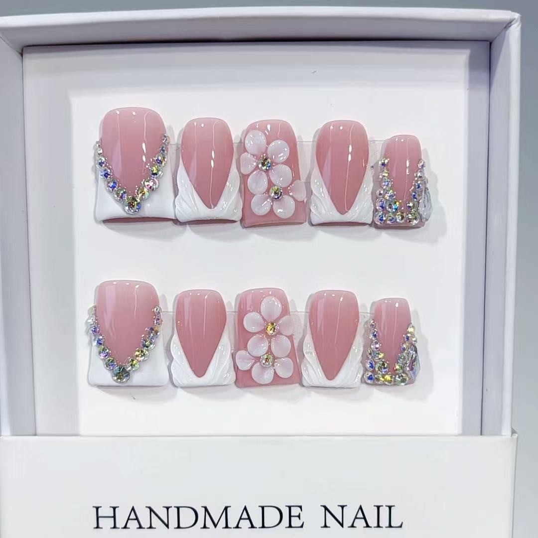 10pcs High-end Simple and eleg - Nail Art Fake review and price