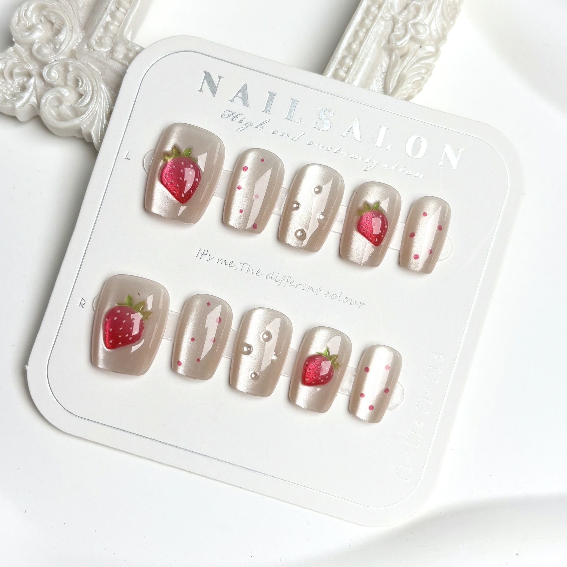 10pcs Short Square Cat Eye Han - Nail Art Fake review and price