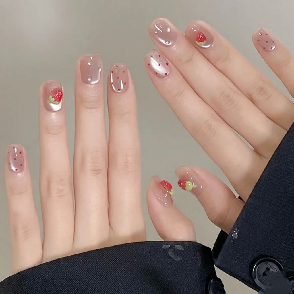 10pcs Short Square Cat Eye Han - Nail Art Fake review and price
