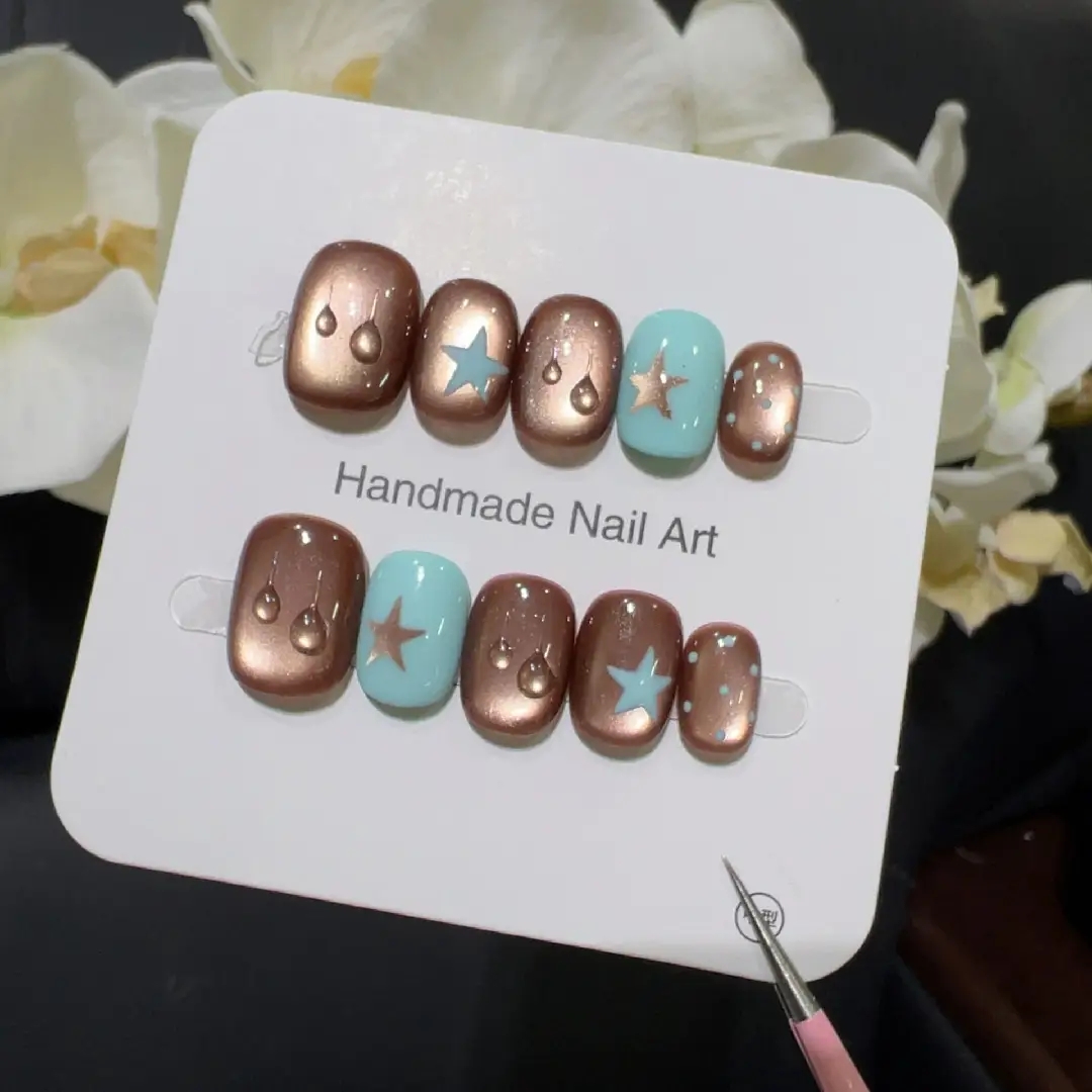 10pcs high-end Small brown wat - Nail Art French review and price