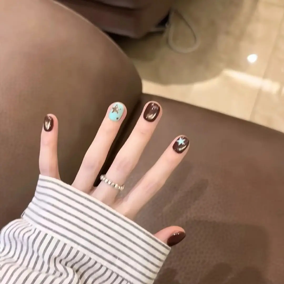 10pcs high-end Small brown wat - Nail Art French review and price