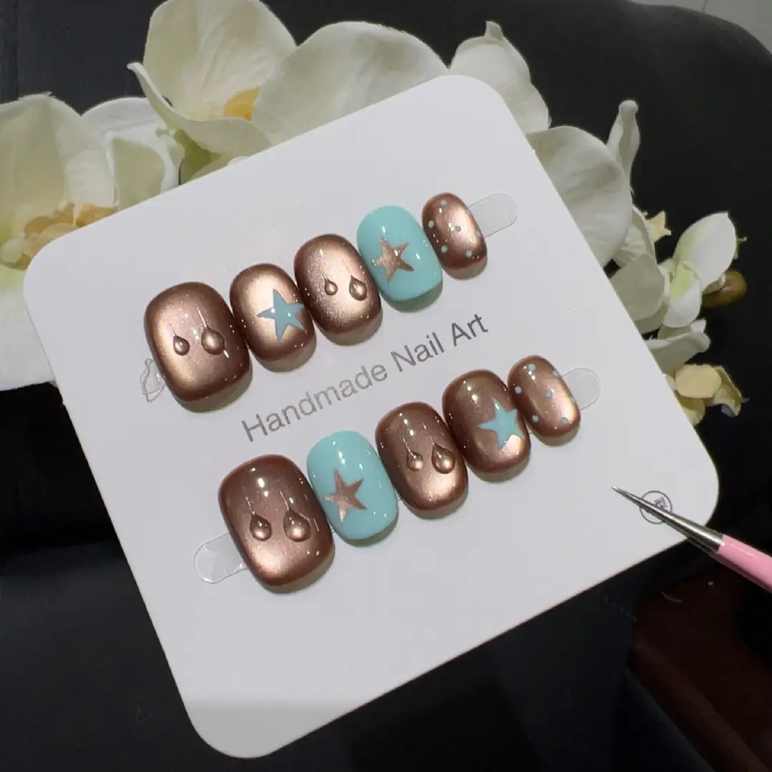 10pcs high-end Small brown wat - Nail Art French review and price