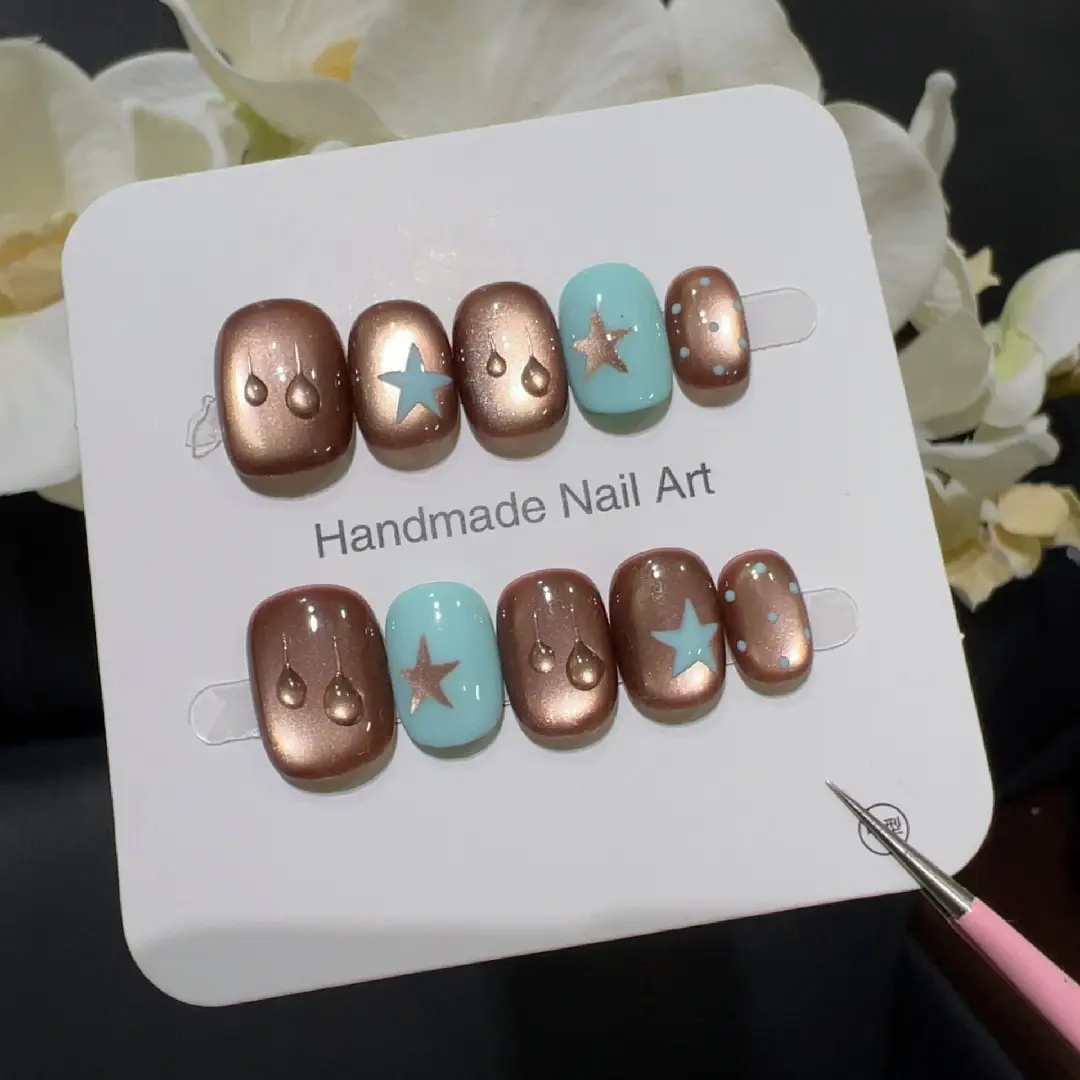 10pcs high-end Small brown wat - Nail Art French review and price