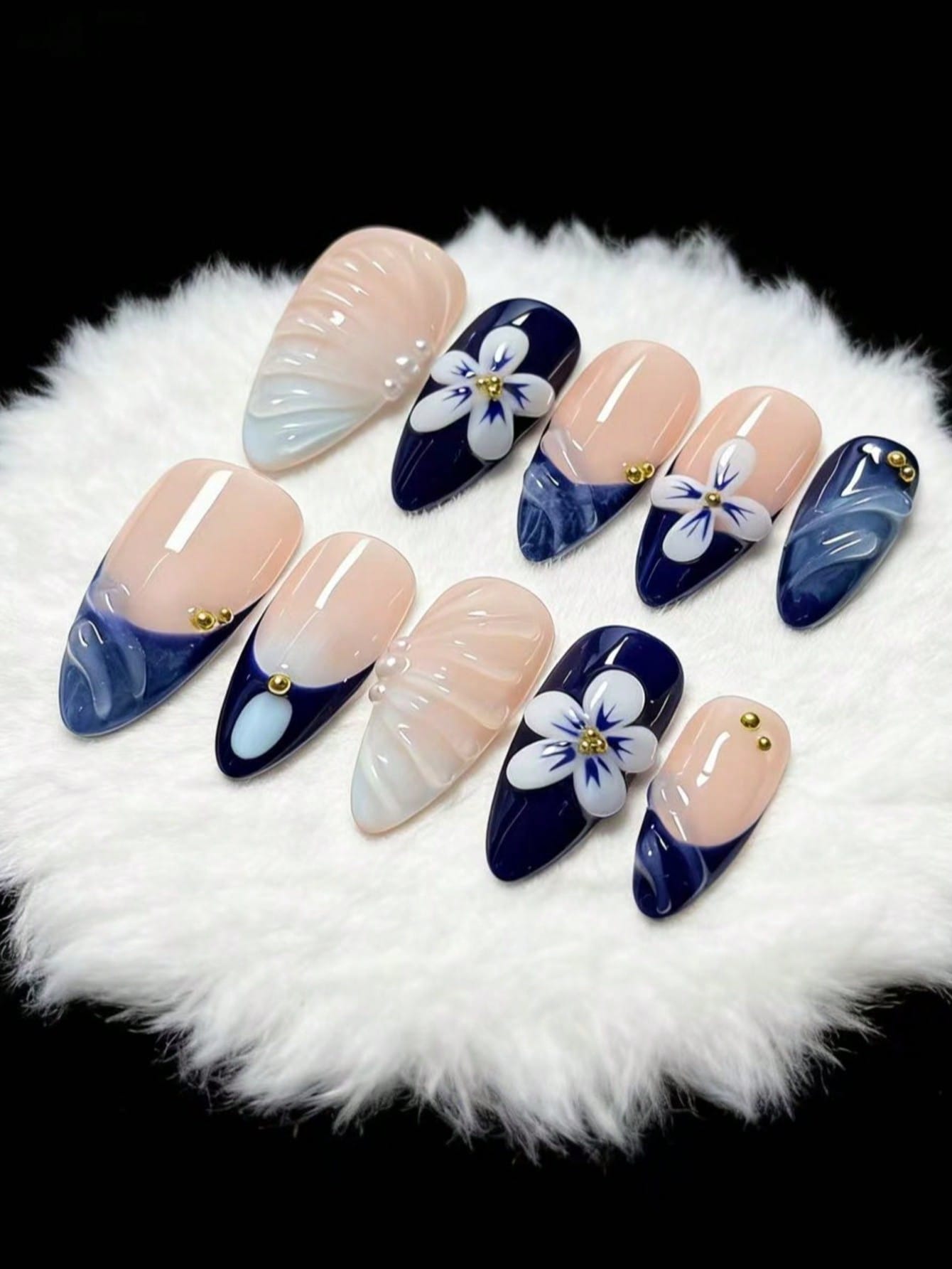 10-Piece Set of Embossed Wave- - Nail Art French review and price