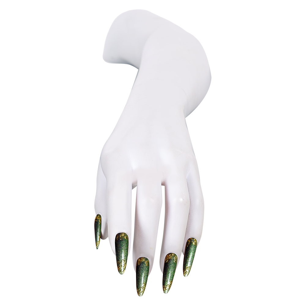 Green Press-on Nails with glit - Nail Art Glitter review and price
