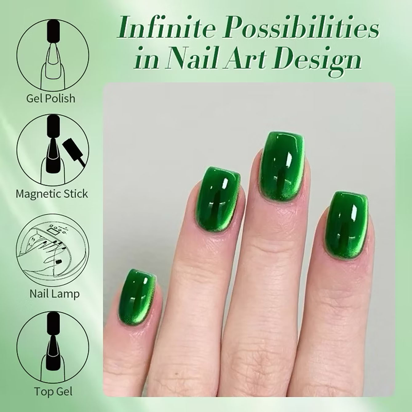 1pcs 2026 New Imperial Strobe  - Nail Art Emerald Green review and price