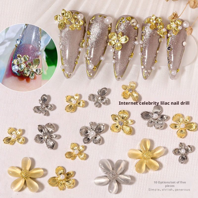 10Pcs Y2K Lilac Flower 3D Nail - Nail Art Lilac review and price