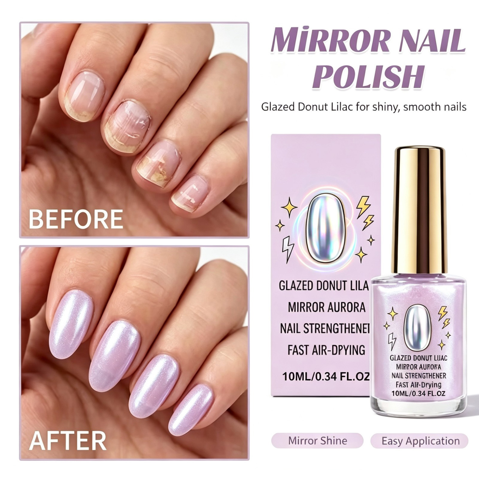 Glazed Lilac Nail Polish 10ml  - Nail Art Lilac review and price