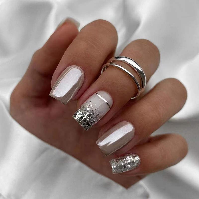 Short Square fake nails for wo - Nail Art Glitter review and price