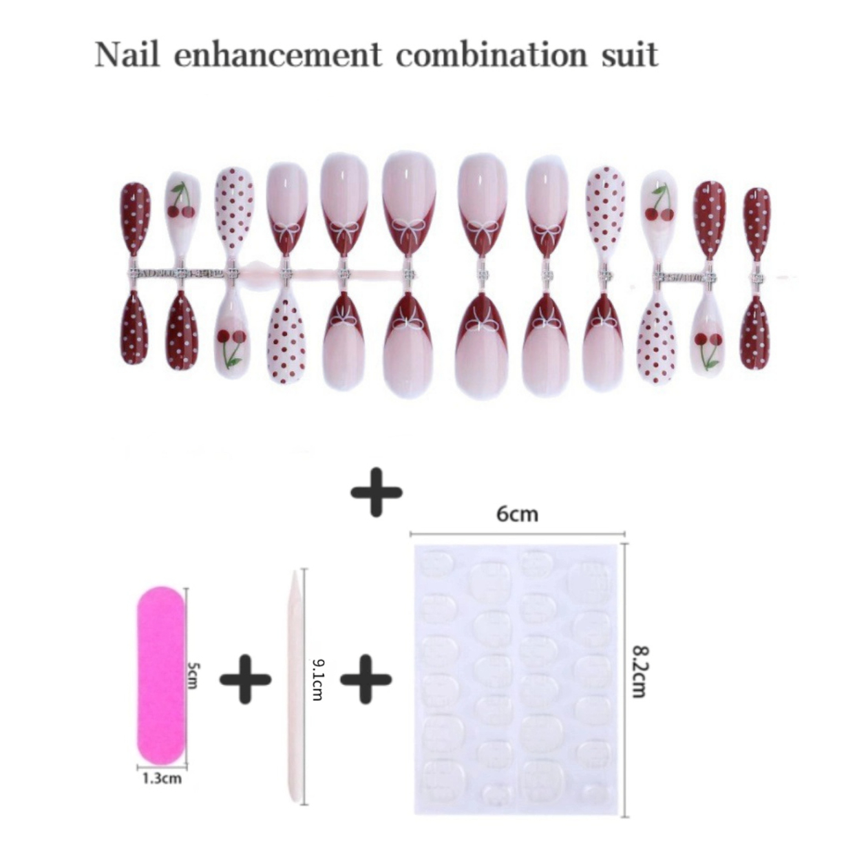 24PCS Fanshion Red French Pres - Nail Art Red Cherry review and price