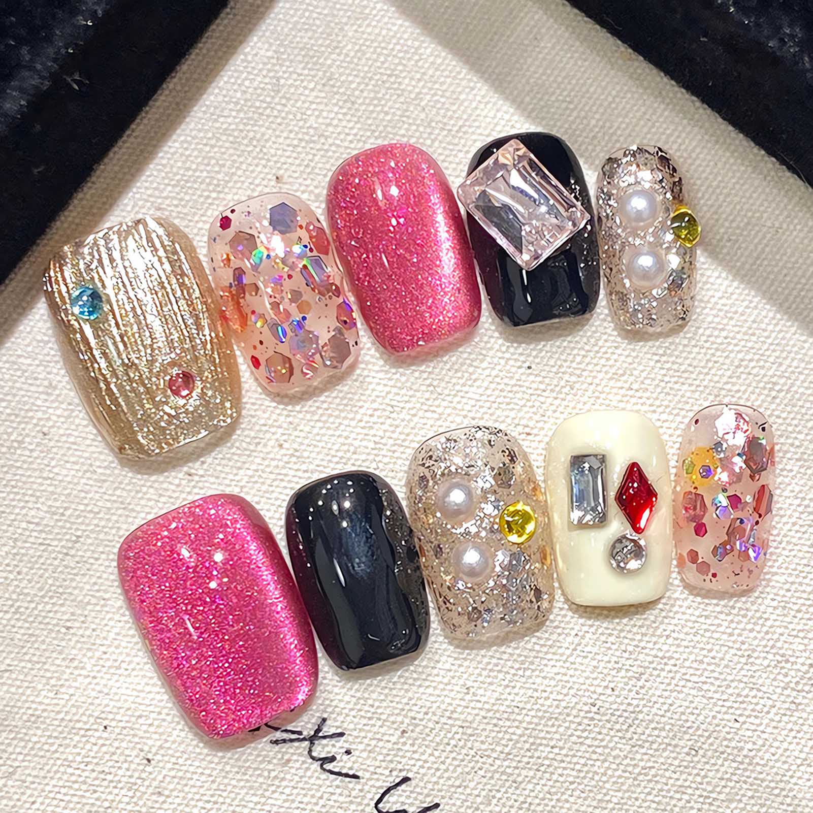 Handmade Press on Nails Glitte - Nail Art Glitter review and price