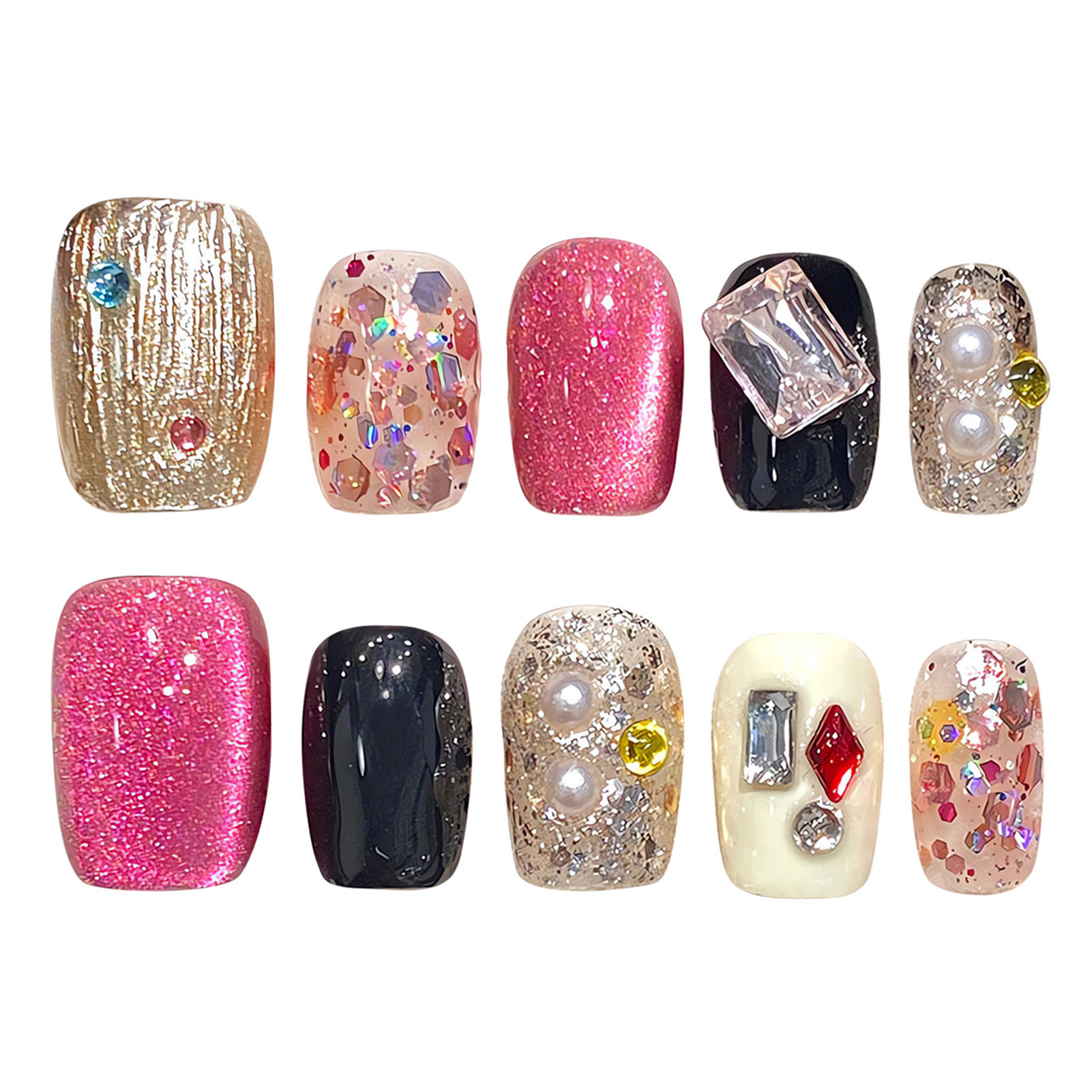 Handmade Press on Nails Glitte - Nail Art Glitter review and price