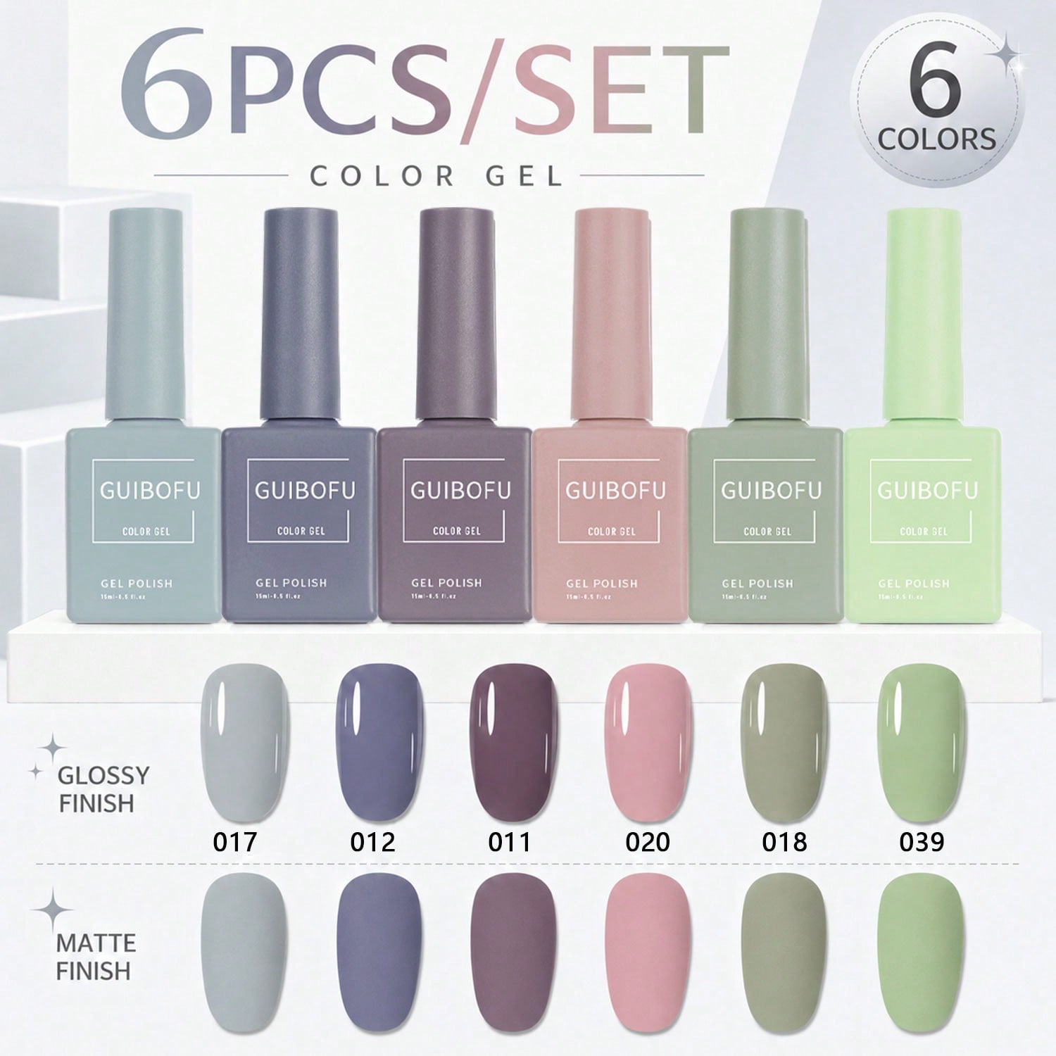 6Pcs 15ml Gel Polish Set,Cool  - Nail Art Pink Soft review and price
