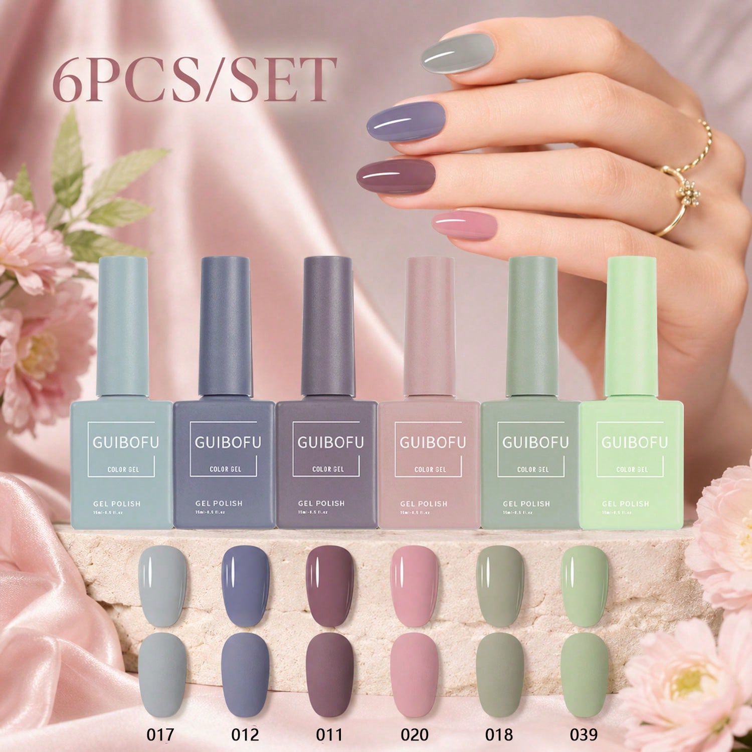 6Pcs 15ml Gel Polish Set,Cool  - Nail Art Pink Soft review and price