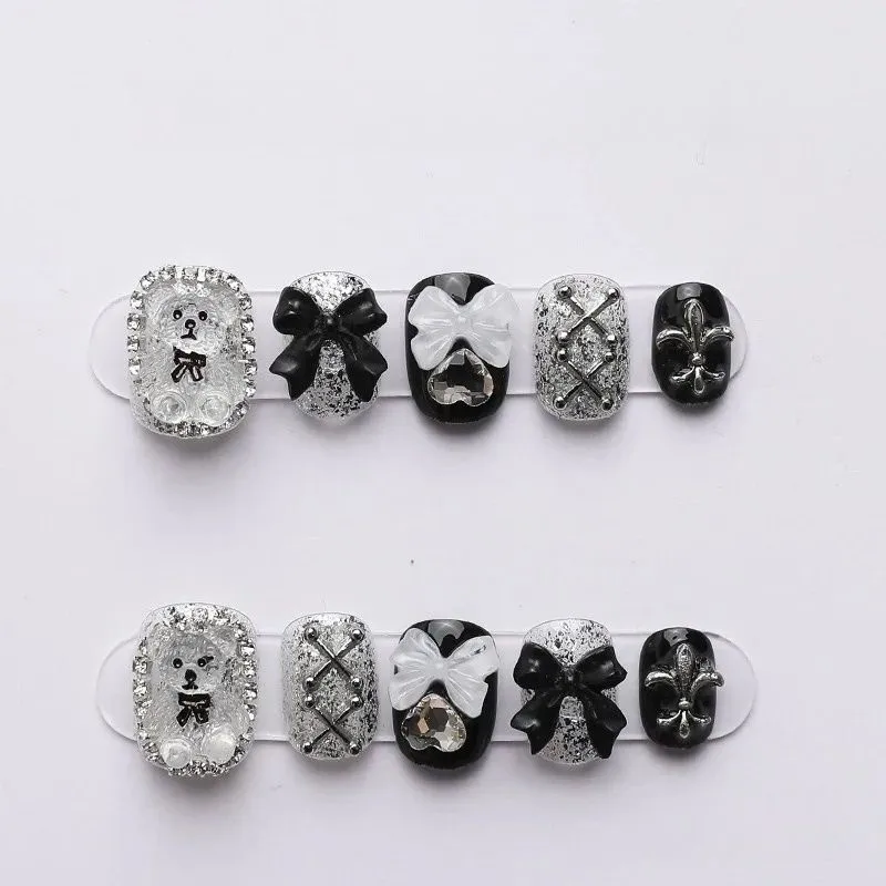 10 PCS Sheer Lace Bear Nail Ar - Nail Art Glitter review and price