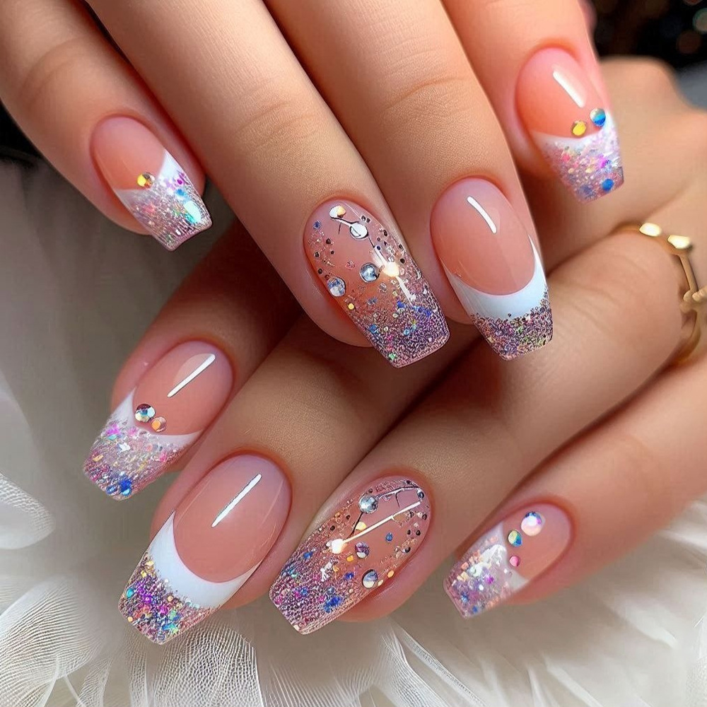 24pcs/set Short Medium fake na - Nail Art Glitter review and price