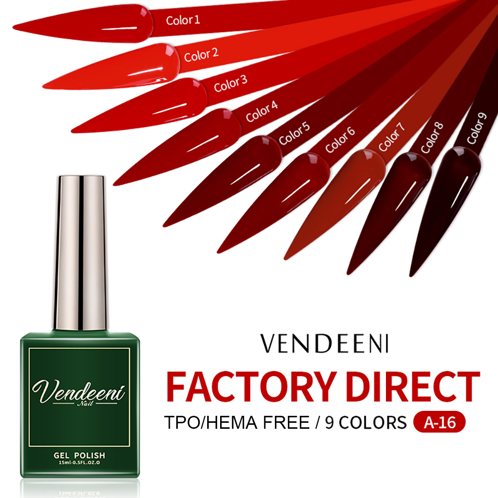 Vendeeni 9 Colors Wine Red Gel - Nail Art Red Cherry review and price
