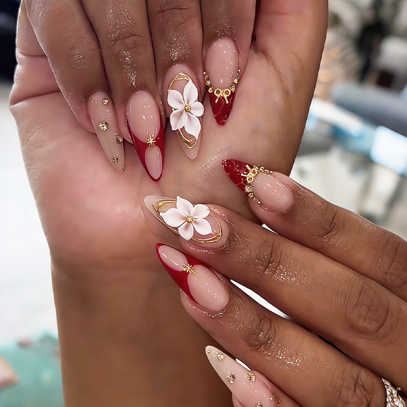 24pcs Finished Almond Press on - Nail Art Fake review and price