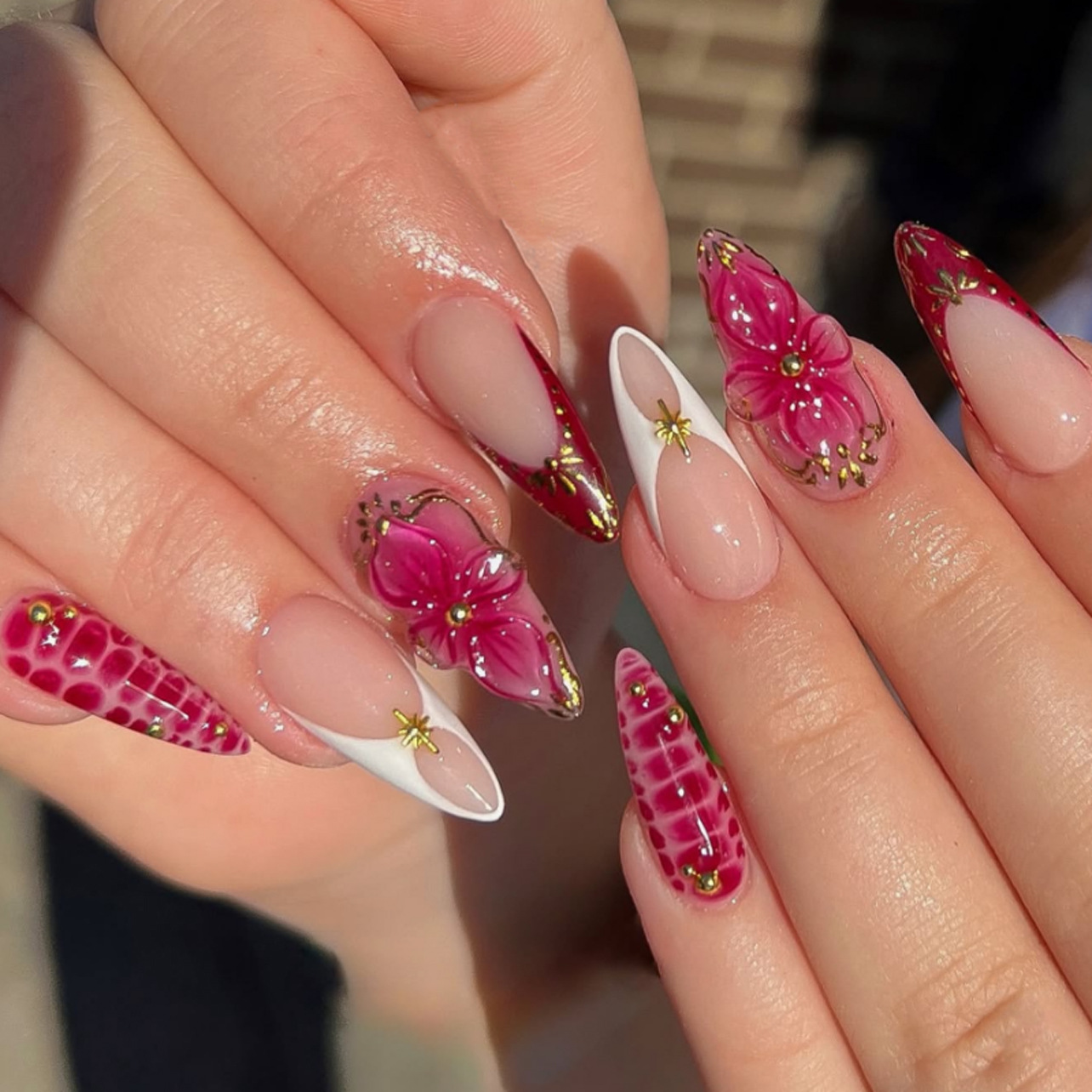 24pcs Finished Almond Press on - Nail Art Fake review and price