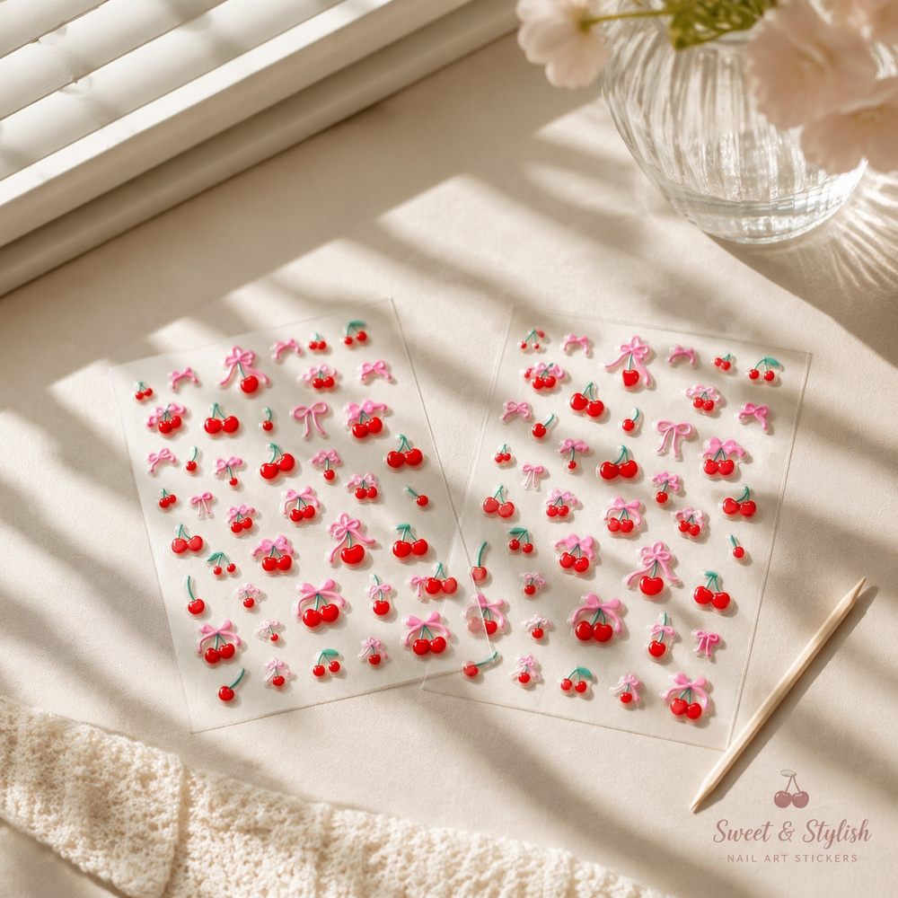 1Sheet Trend Y2K Nail Decals C - Nail Art Red Cherry review and price