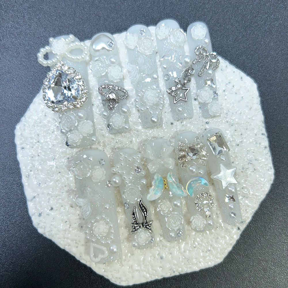 10PCS Cute Jirai Kei White Han - Nail Art Love review and price