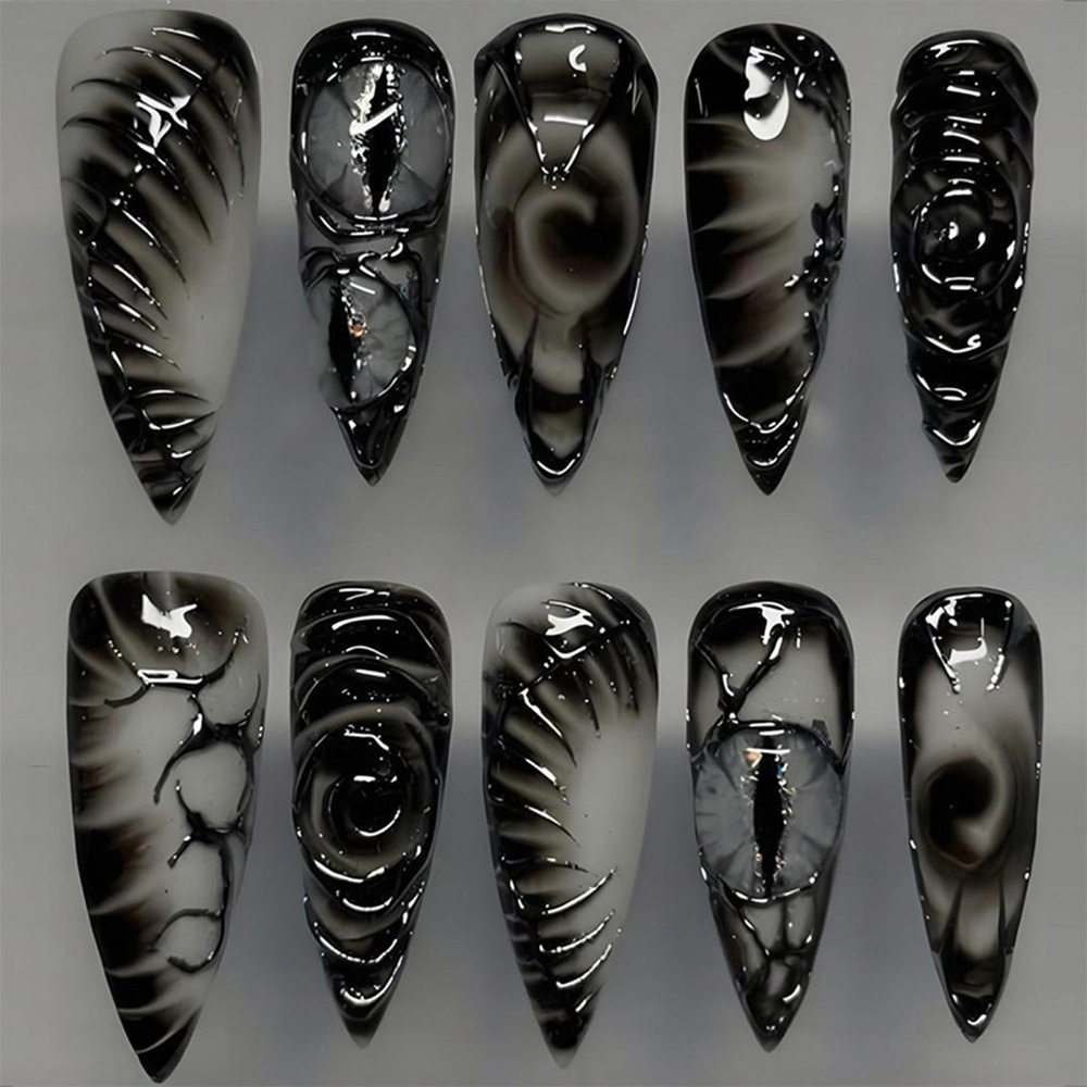 Stiletto Gothic Press On Nails - Nail Art Fake review and price