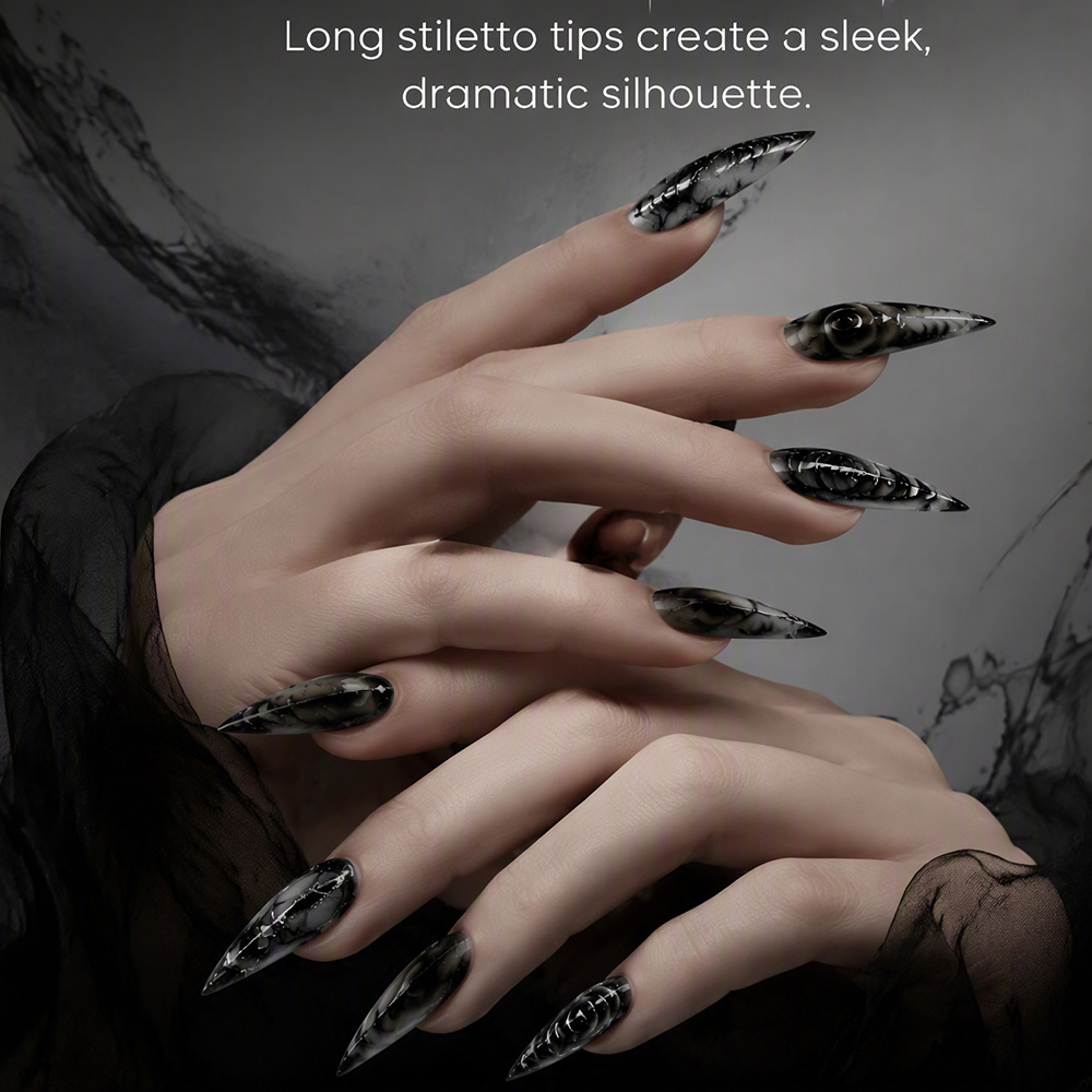Stiletto Gothic Press On Nails - Nail Art Fake review and price