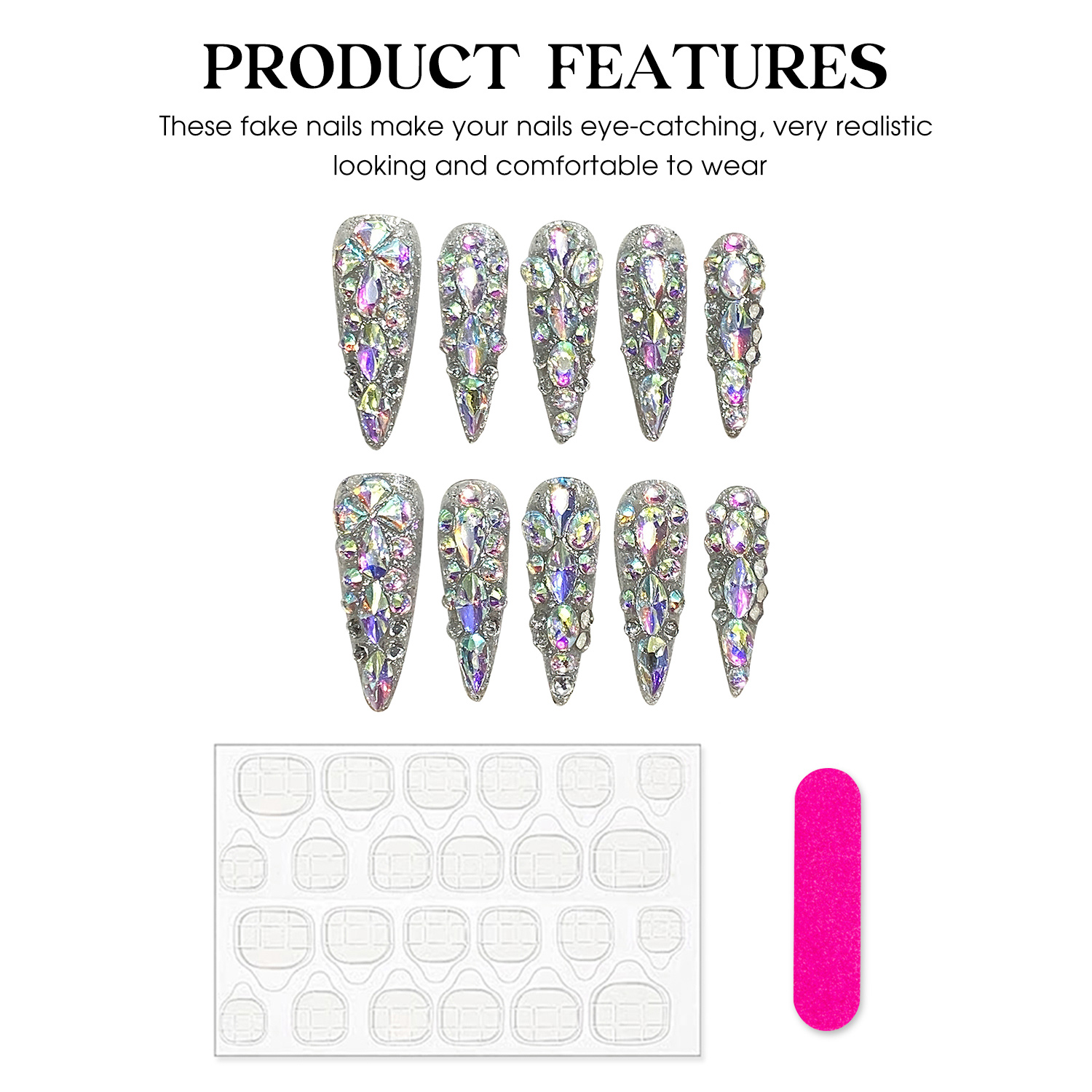 10pcs Handmade Press On Nails  - Nail Art French review and price