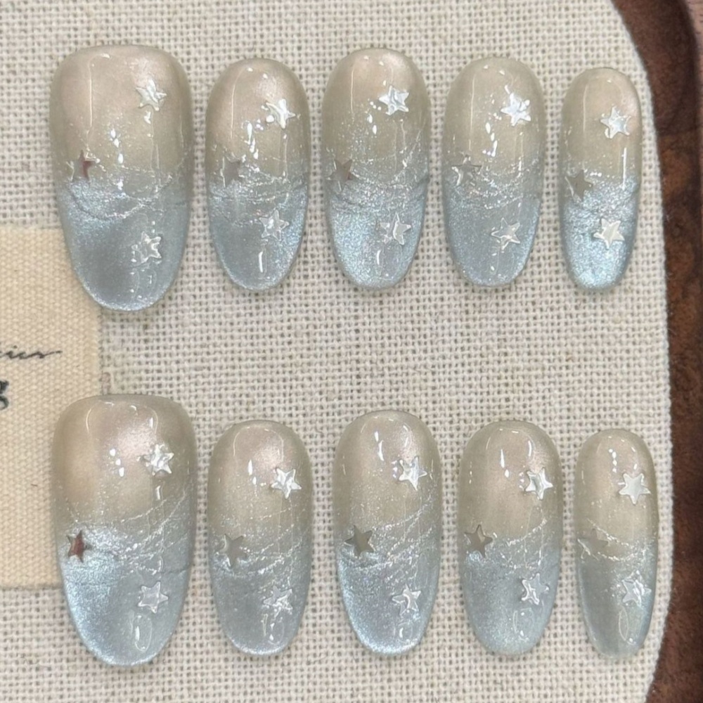 10pcs Cat's Eye Handmade Fake  - Nail Art French review and price