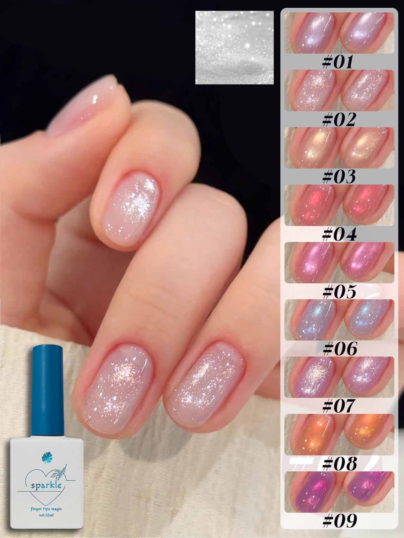 1/9Pcs 12ml Jelly Sheer Cat Ey - Nail Art Lilac review and price