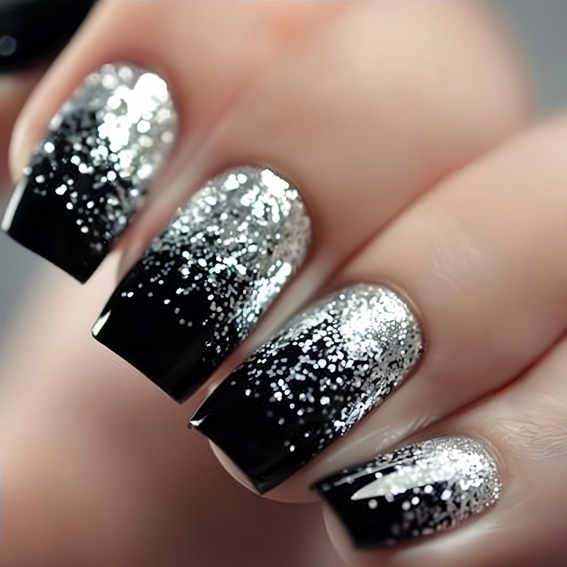 Short Medium fake nails Gradie - Nail Art Glitter review and price