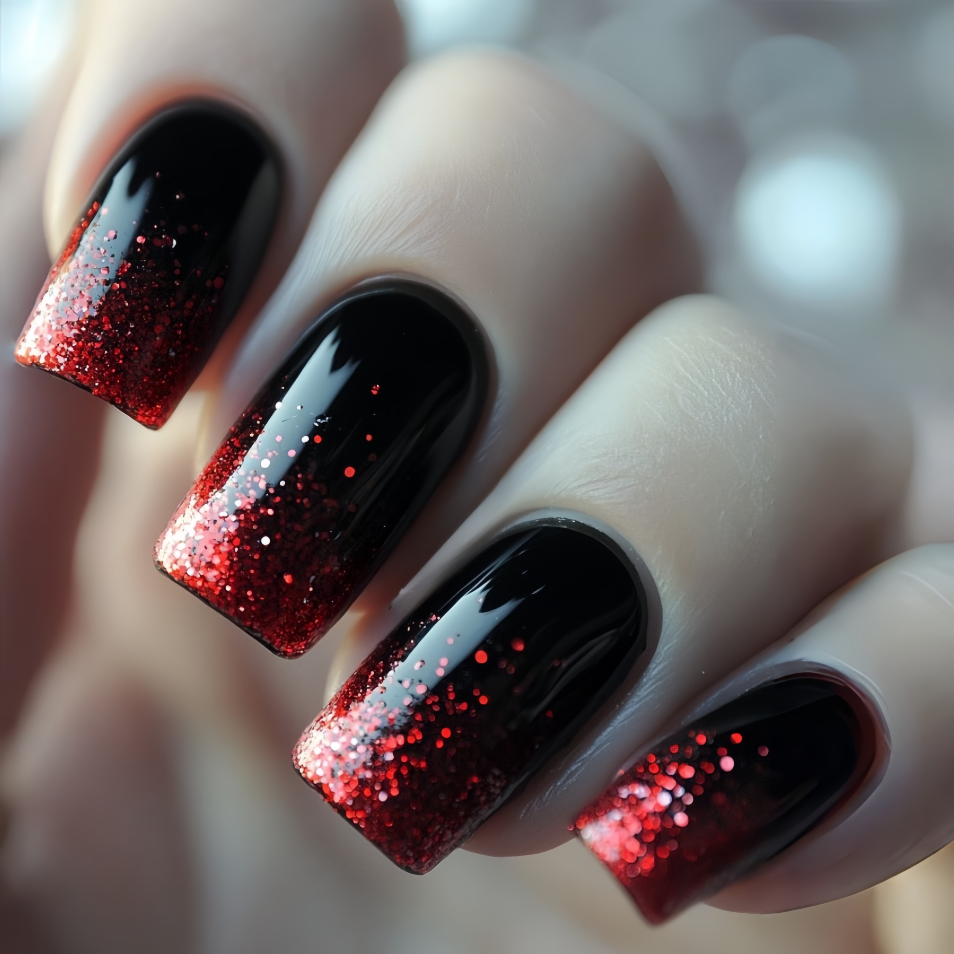 Short Medium fake nails Gradie - Nail Art Glitter review and price