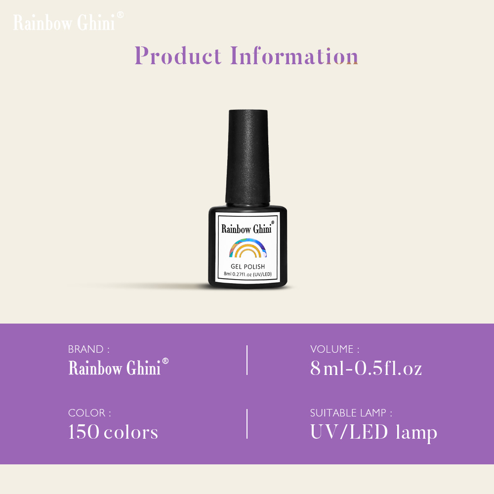 Rainbow Ghini 8ml Purple Serie - Nail Art Lilac review and price